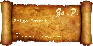 Zsiga Patrik névjegykártya